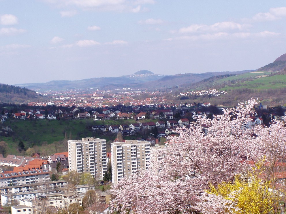 Ausblick vom Eselweg in Richtung Hohenstaufen